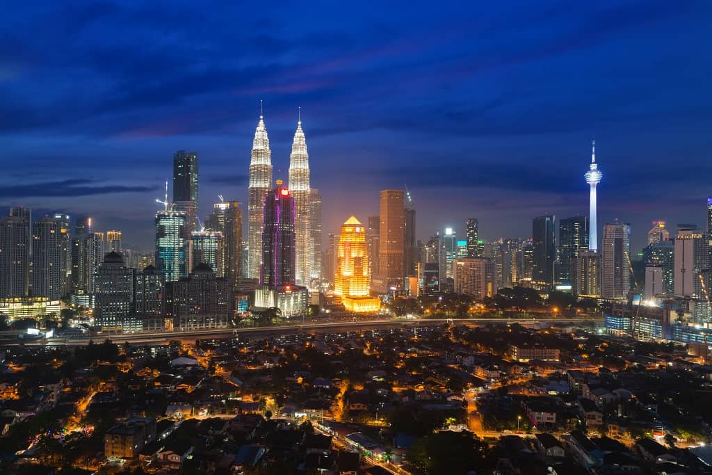 Kuala lumpur cityscape. Panoramic view of Kuala Lumpur city skyline during sunrise viewing skyscrapers building n Malaysia.